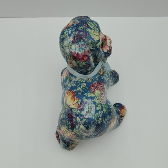Joan Baker Designs Porcelain Patchworks Blue Spring Puppy Dog Figurine - Picture 6 of 9